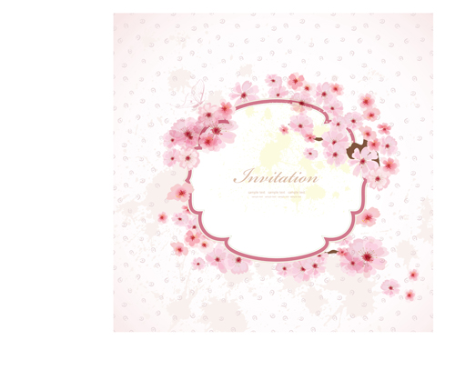 vector material pink material invitation flower background vector background 