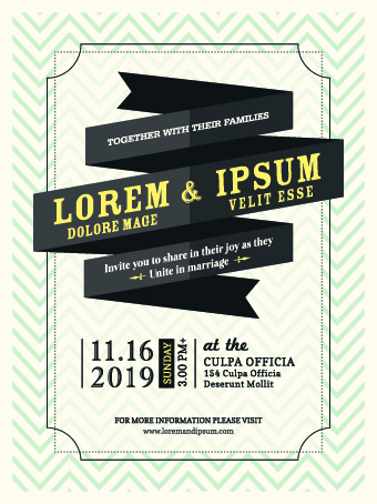 Retro wedding invitations cards design vector 04
