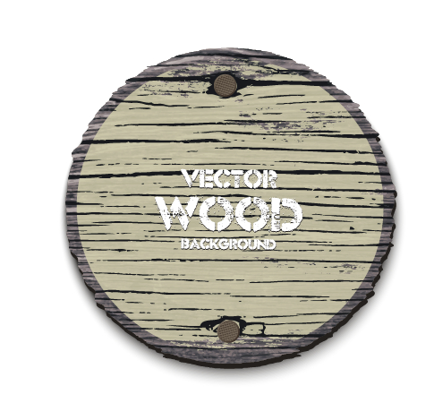 Round wood board background vector 03