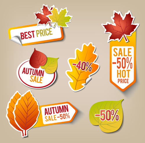 Autumn big sale design elements vector 01