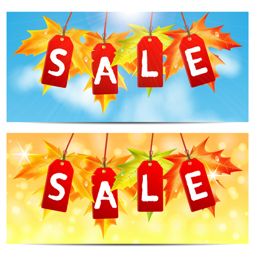 Autumn big sale design elements vector 02