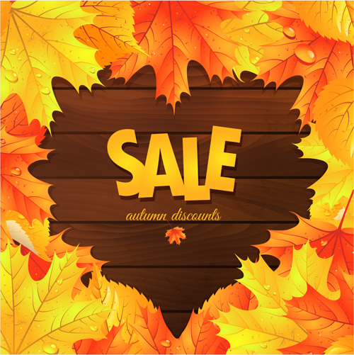 Autumn big sale design elements vector 03