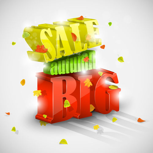Autumn big sale design elements vector 05