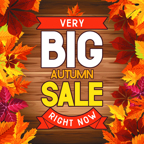 Autumn big sale design elements vector 06