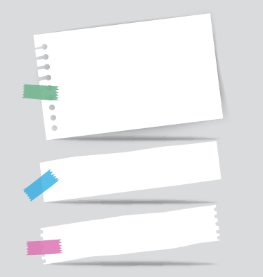 Simple note papers vector material set 11