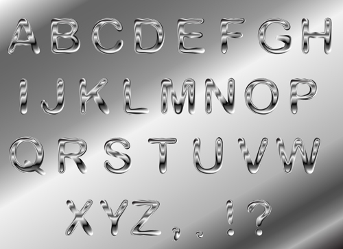 textured texture metal material alphabet 