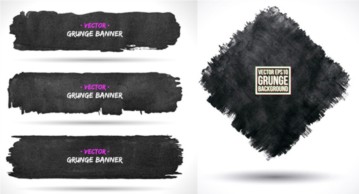 The ink traces banner background vector The ink traces banner background vector