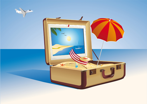 Different Travel elements vector set 02
