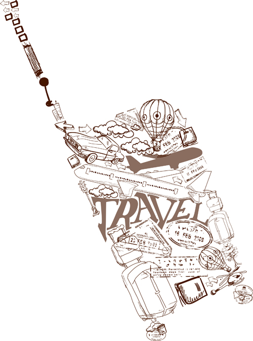 Different Travel elements vector set 04