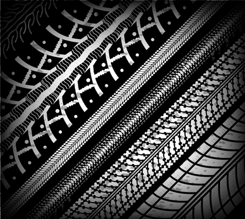 Vector tire tracks backgrounds design 01