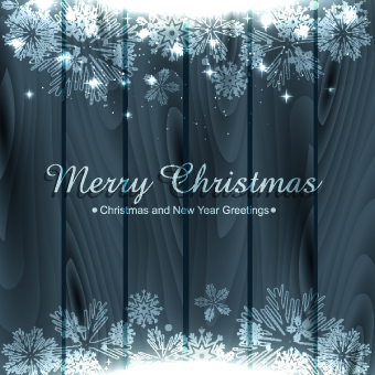 Wood and snowflake christmas background