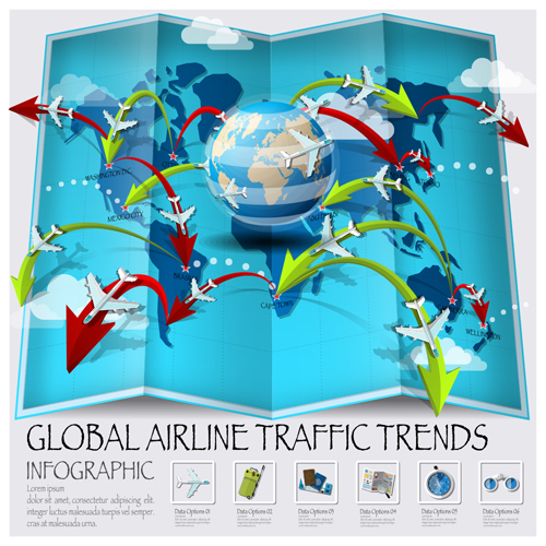 world travel infographics airlines 