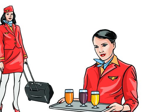 Stylish traveler girls vector 05