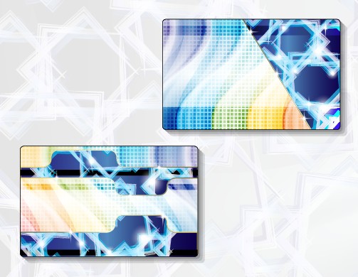 Shiny abstract colored cards design vector 01