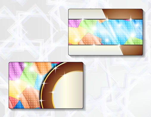 Shiny abstract colored cards design vector 02