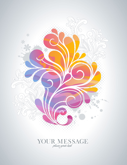 Elements of Abstract Halation background vector 01