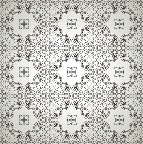 luxurious Floral pattern vector set 03