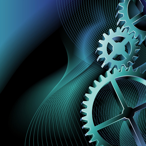 Set of Gears vector background 01
