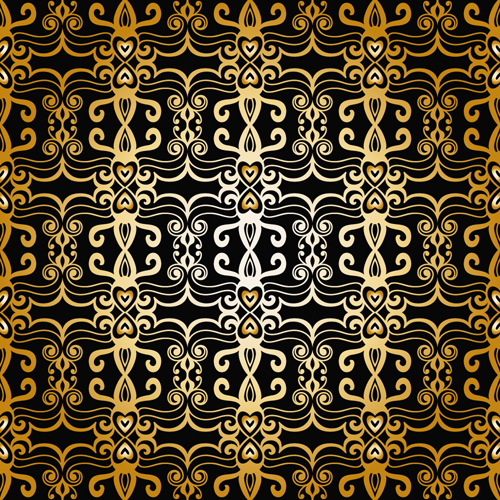 luxurious gold pattern seamless vector background 01
