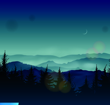 Night the moon elements vector 02