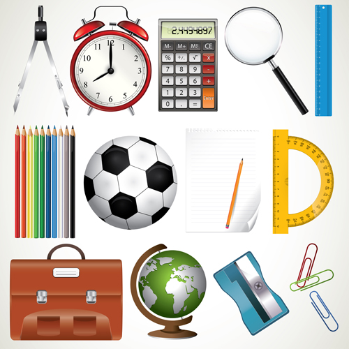 office Tool and school elements icon vector 01