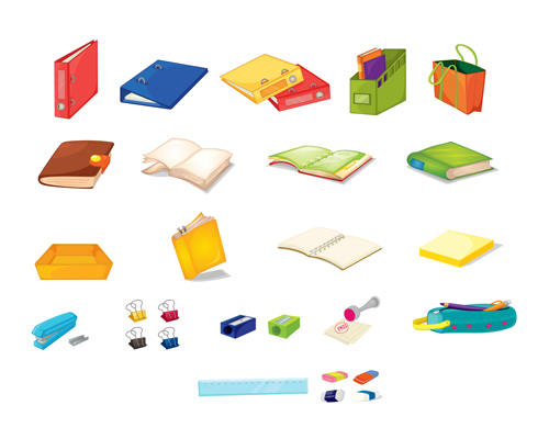 office Tool and school elements icon vector 03