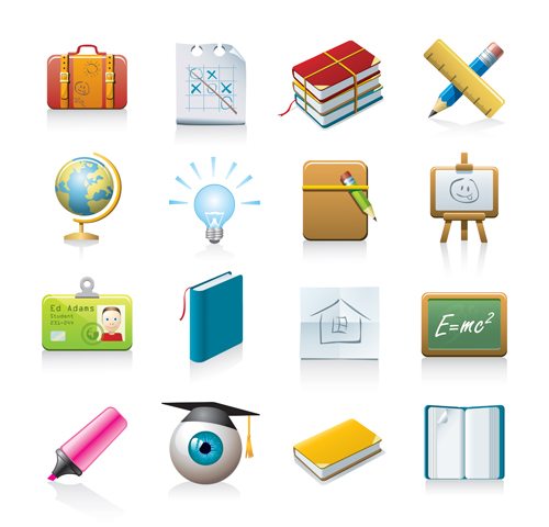 office Tool and school elements icon vector 05