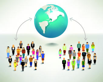 Business crowd design vector set 03