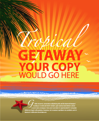Travel poster design template vector 03