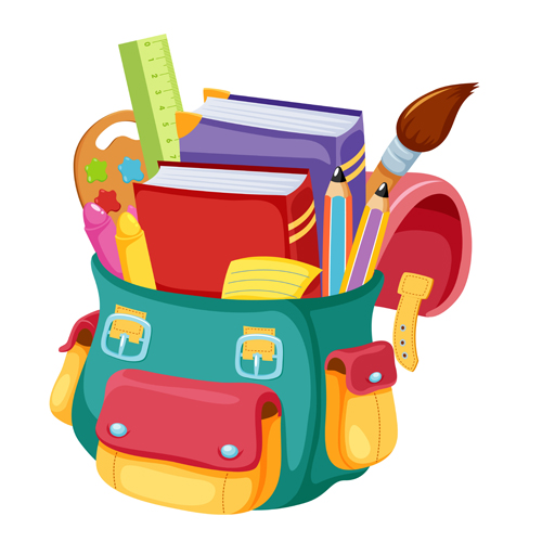 Colored School bag vector 02