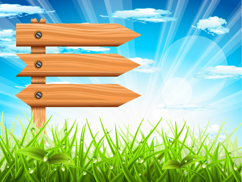 Vibrant spring elements vector background art 04