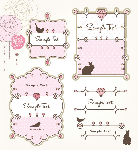 free vector cartoon Cute  Borders 02