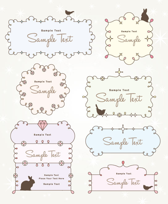 free vector cartoon Cute  Borders 03