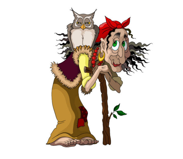 Cartoon personage Witch vector set 04