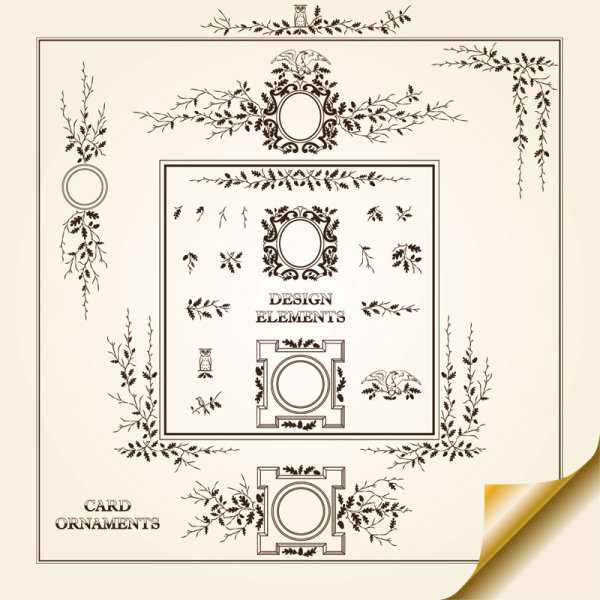 Retro Lacy Borders Set vector 01