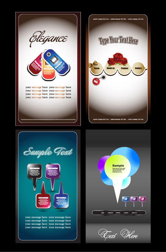 Business card elements vector set 01