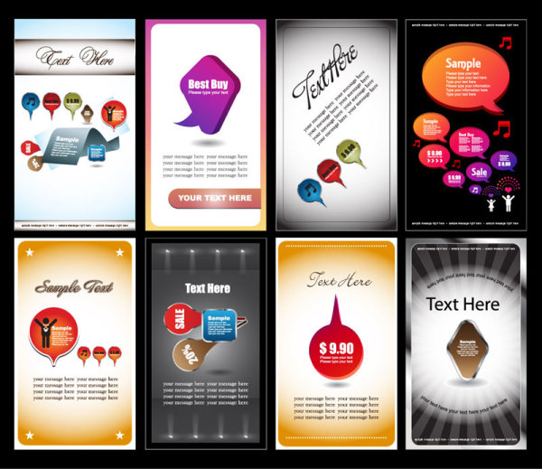 Business card elements vector set 03