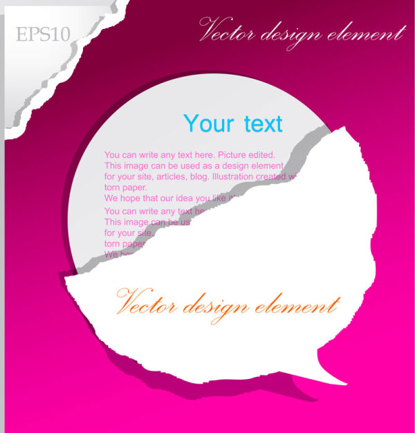 Set of Ripped Paper dialogue labels vector 01