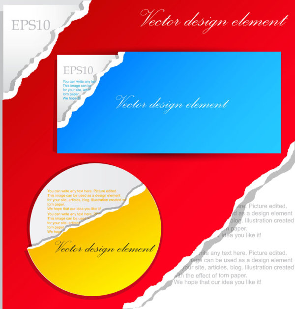 Set of Ripped Paper dialogue labels vector 02