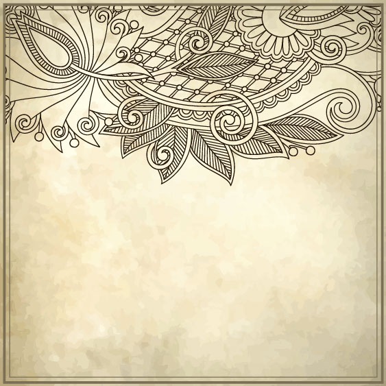 Elements of Vintage Floral Borders art vector 03