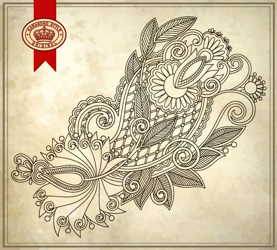 Elements of Vintage Floral Borders art vector 04