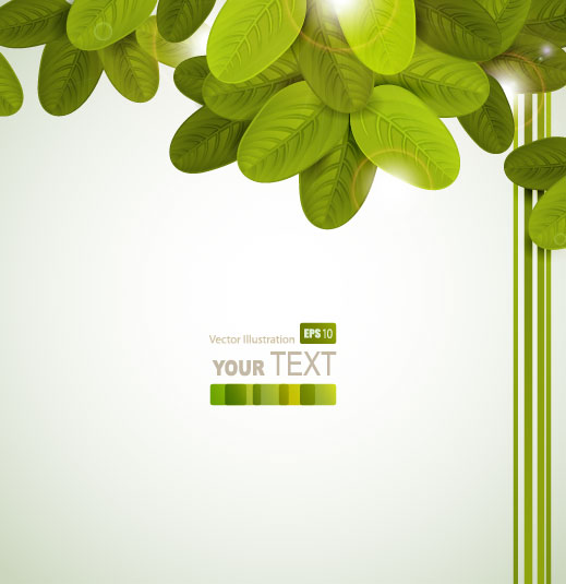 Shiny Leaves vector background 01