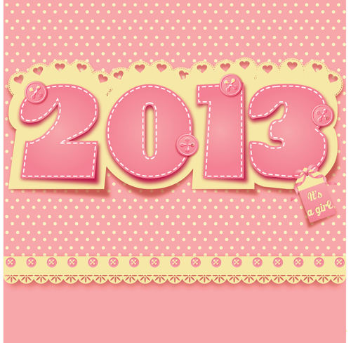 2013 Year design elements vector 01