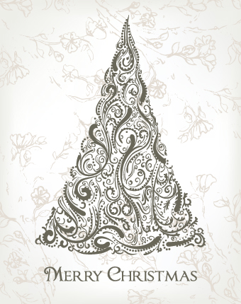 2014 Abstract Christmas tree design vector 04