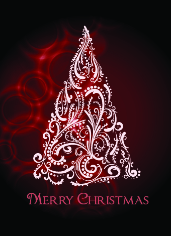 2014 Abstract Christmas tree design vector 06