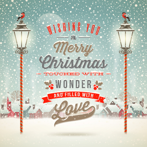 2015 christmas street lamp and snow background 05