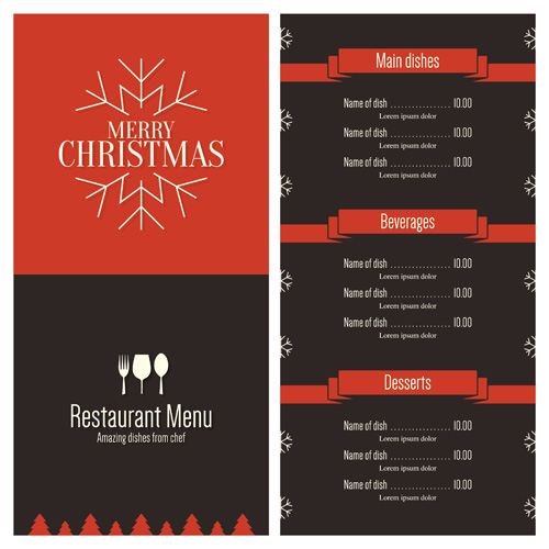 restaurant menu material christmas 2016  