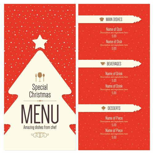 2016 Christmas restaurant menu vector material 04 2016 Christmas restaurant menu vector material 04