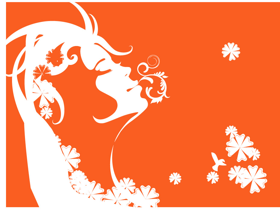 Gilr head and pattern 10 Vector