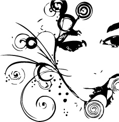 Gilr head and pattern 11 Vector